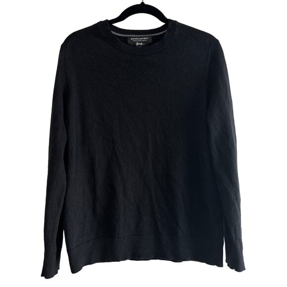 Banana Republic Other - Banana Republic Italian Merino Black Bariuffa Wool Crew Long Sleeve Sweater Sz L